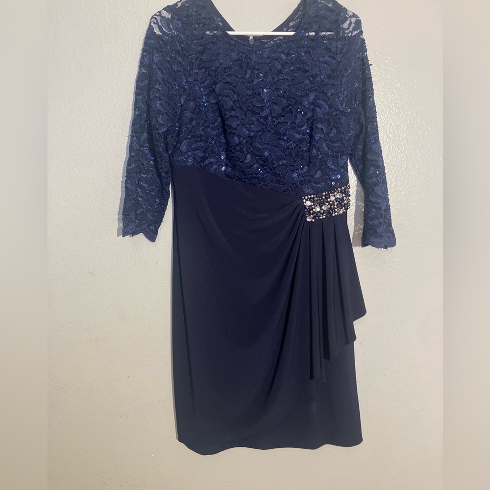 Evening dress 10 petite navy blue